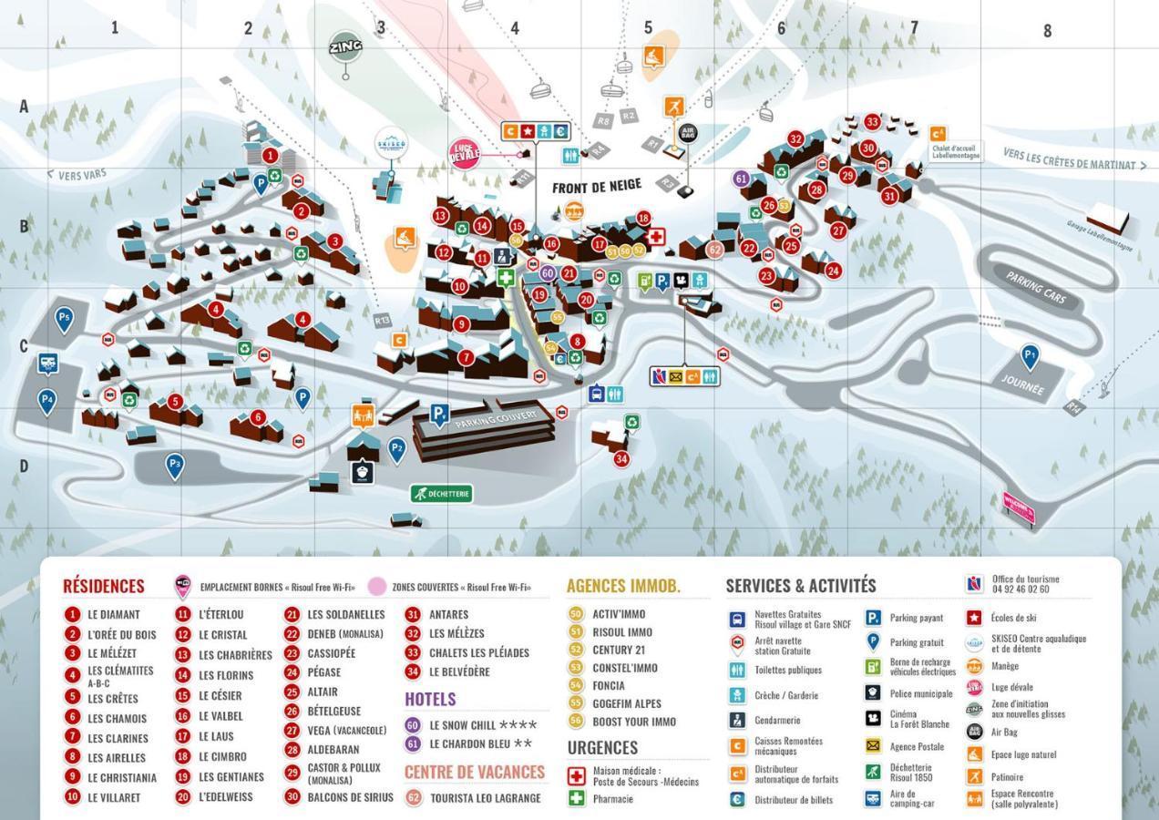 Coeur D'Altair Risoul 1850 Appartement T2 Confortable Skis Aux Pieds A 300 M Centre Bagian luar foto